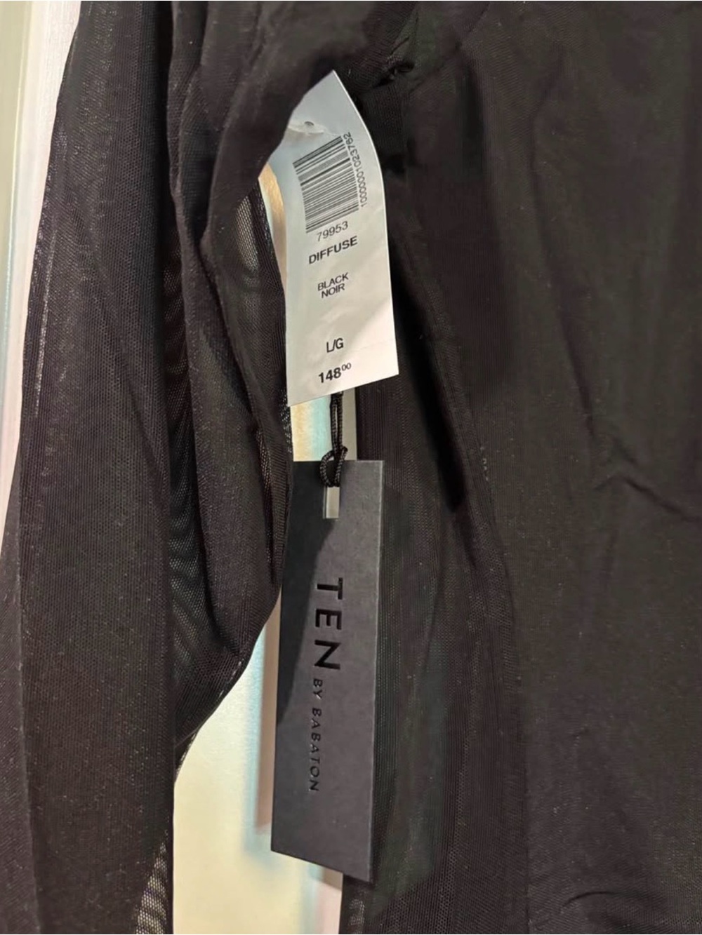 Babaton Black Long Sleeve Mesh-Inset Midi Dress - Picture 2 of 4